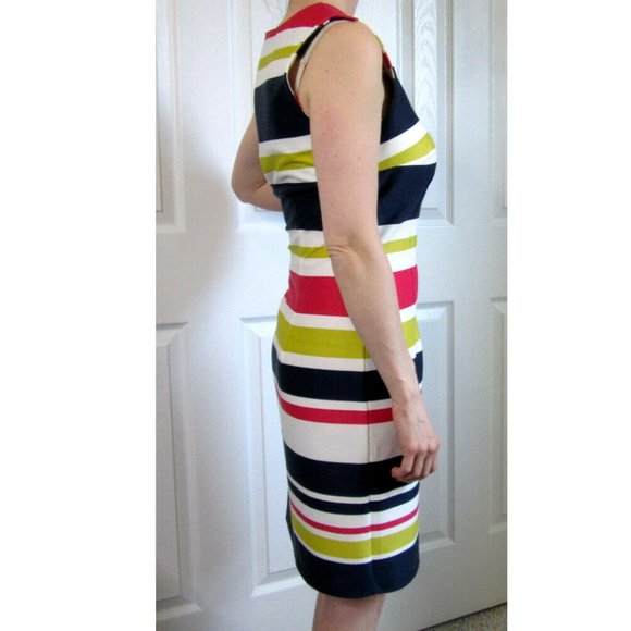 Womens Striped Sheath Dress, Summer Office Workwear Sunday Spring UK 10 is USA 6 - Picture 2 of 10